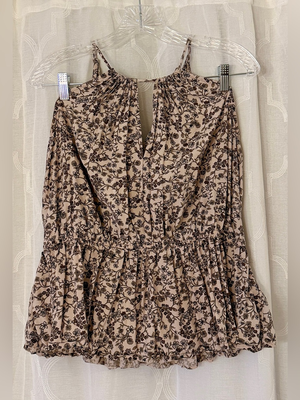 Old Navy XL Floral Smocked Peplum Cami Tank Top